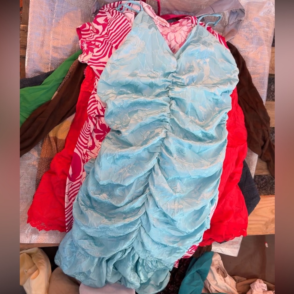 Blue ruffle dress